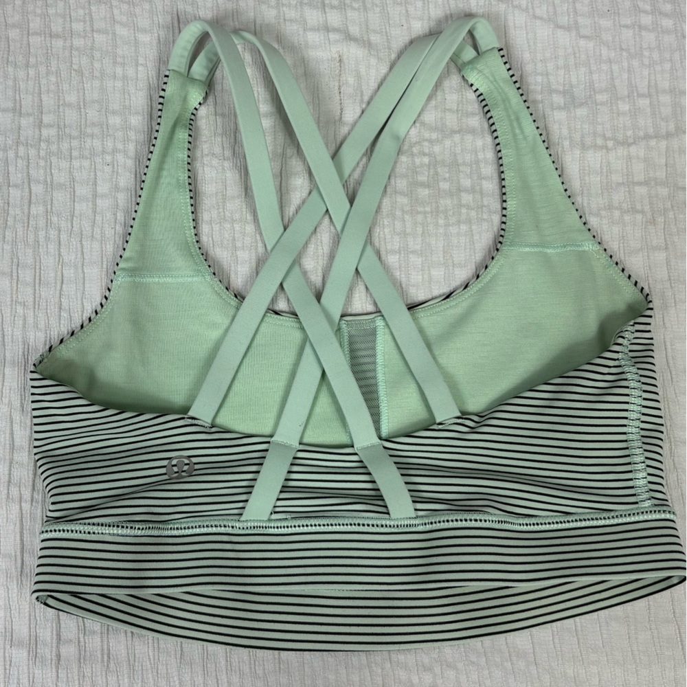 lululemon athletica Striped Sports Bra - Mint and Black - Picture 6 of 6